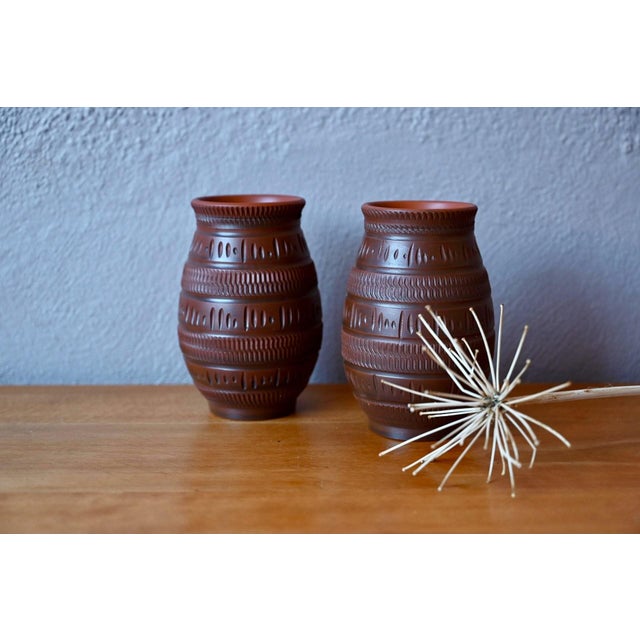 Ceramic 19th Century Brutalist Ethnic Terracotta Vases from Alfred Krupp, 1970s For Sale - Image 7 of 7