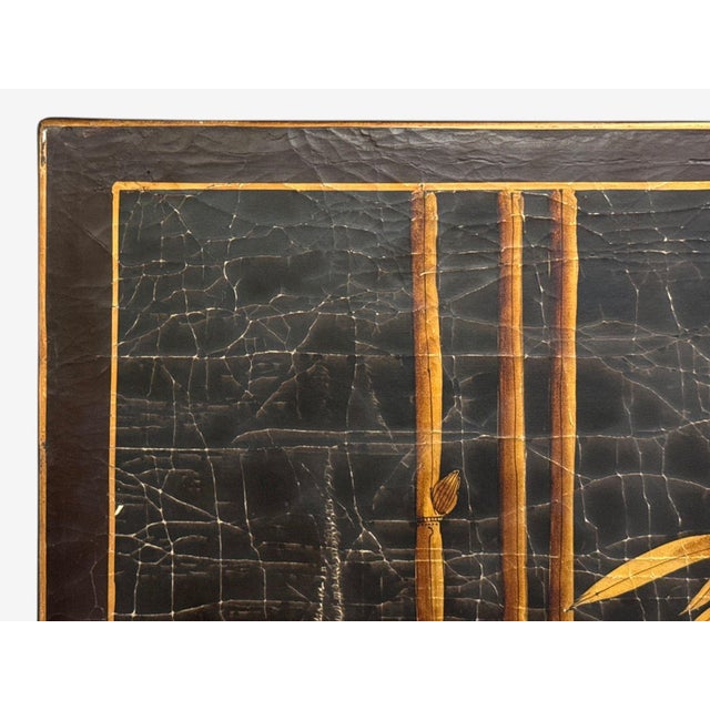 Chinese Export, Jappanned Screen, Crackle Lacquer, Gilt, Brass, China, 1960s For Sale In New York - Image 6 of 18