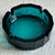 1960s Mid-Century Modern Pebbled Glass Teal Ashtray For Sale - Image 4 of 9