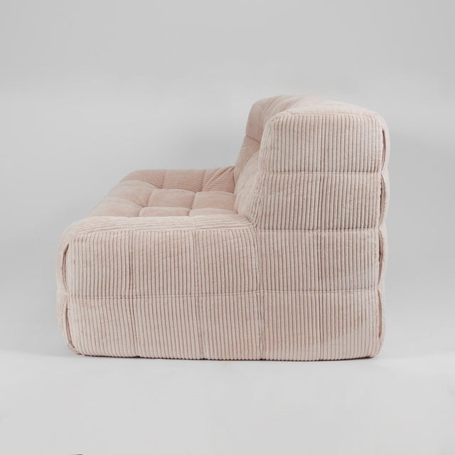 Ligne Roset Vintage Kashima 3-Seater Sofa in Vanilla Corduroy - Restored Ligne Roset Original For Sale - Image 4 of 12