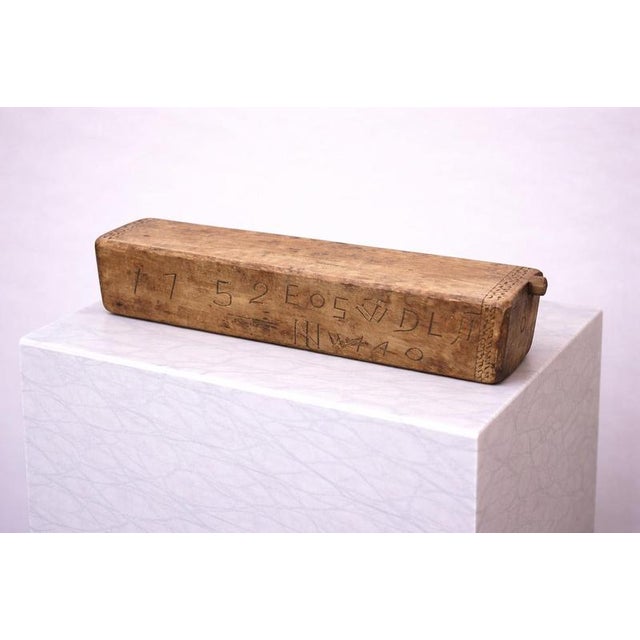 Gold Antique Swedish Folk Art Birch Box with Sliding Lid, 1752 For Sale - Image 8 of 9