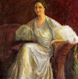 Antonio Feltrinelli, Portrait of Noblewoman, Original Painting, 1930s