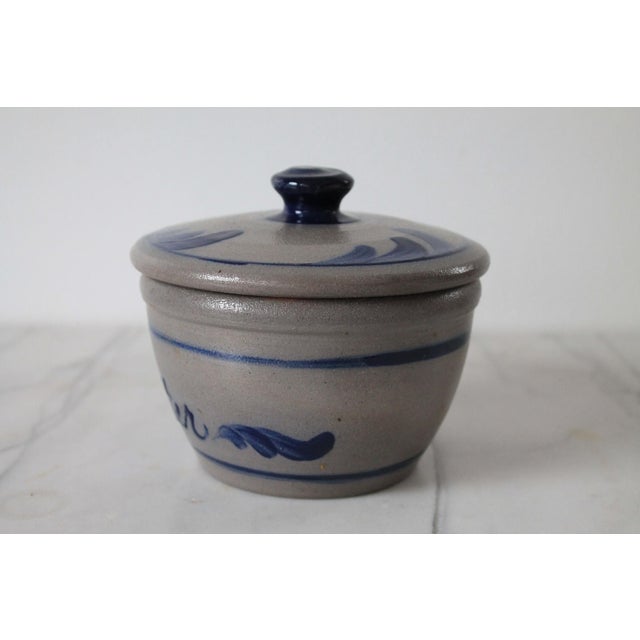 2000 - 2009 Vintage Rowe Pottery Works Butter Lidded Dish / Crock For Sale - Image 5 of 12