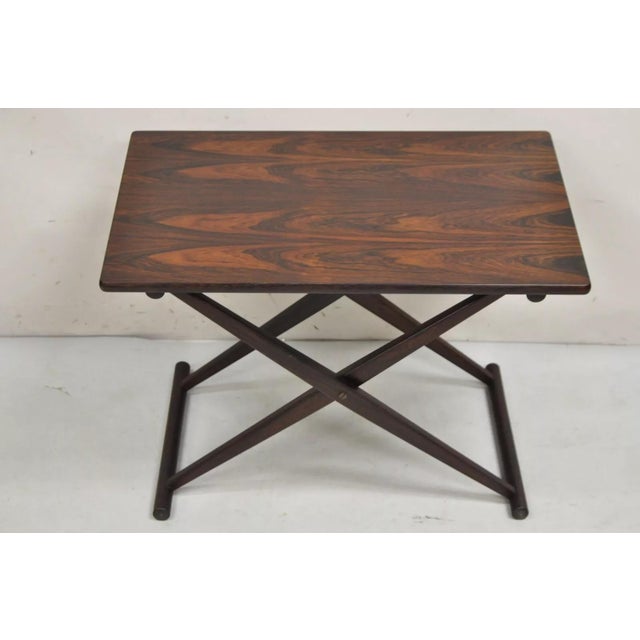 Knud Andersen Mid Century Modern Danish Rosewood Folding Side Table for Aarhus For Sale - Image 12 of 12