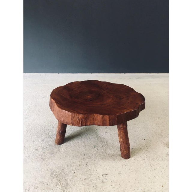 Handcrafted Teak Tree Trunk Tripod Coffee Table, 1960s For Sale - Image 4 of 18