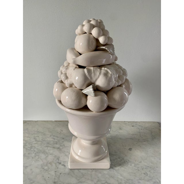 Mid-Century White Glazed Ceramic Fruit Topiary For Sale - Image 12 of 14