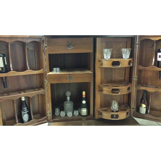 Vintage Expandable Hand Carved Teak Bar Chairish