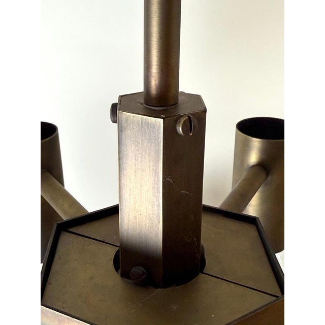Mid-Century Brass 24-Light Chandelier attributed to Gotthold Schönwandt, Germany, 1960s For Sale - Image 9 of 18