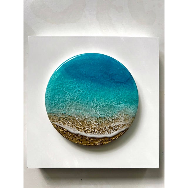 Early 21st Century Waves Of Love by Ana Hefco | Mixed Media on ceramic depicting ocean waves and sandy shore. For Sale - Image 5 of 5