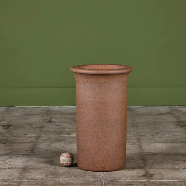 Mid-Century Modern Architectural Pottery Stoneware Tulip Planter or Umbrella Stand For Sale - Image 3 of 12