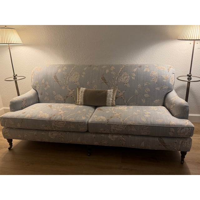 Beautiful custom Charles Stewart sofa professionally upholstered in 2021 in Zoffany Woodville, a gorgeous designer fabric...