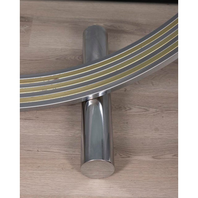 Vintage Metal, Brass, and Glass Table by Renato Zevi, 1970s For Sale - Image 6 of 12