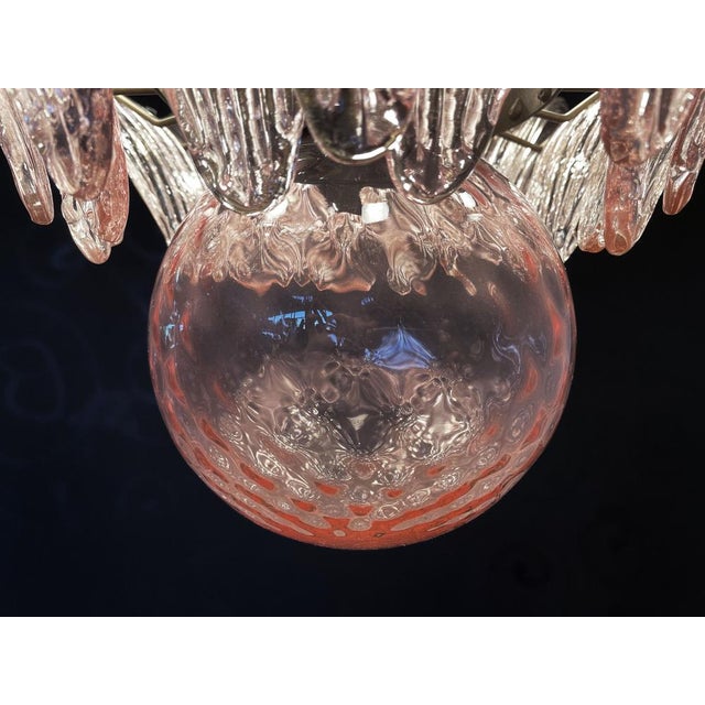 Palmette Ceiling Light with Four Levels and Pink Glasses For Sale - Image 18 of 18