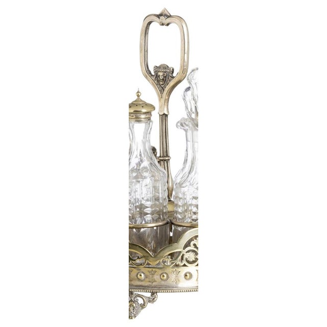 Metal Small Victorian Cruet Set in Shell, 19th Century, Set of 7 For Sale - Image 7 of 8