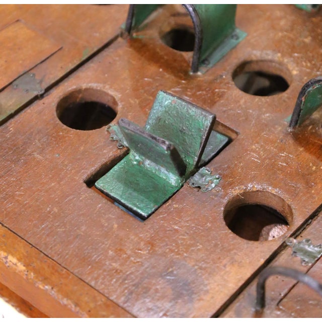 Brown Early 20th Century French ‘La Grenouille’ Coin Toss Game With 11 Iron Pucks For Sale - Image 8 of 14