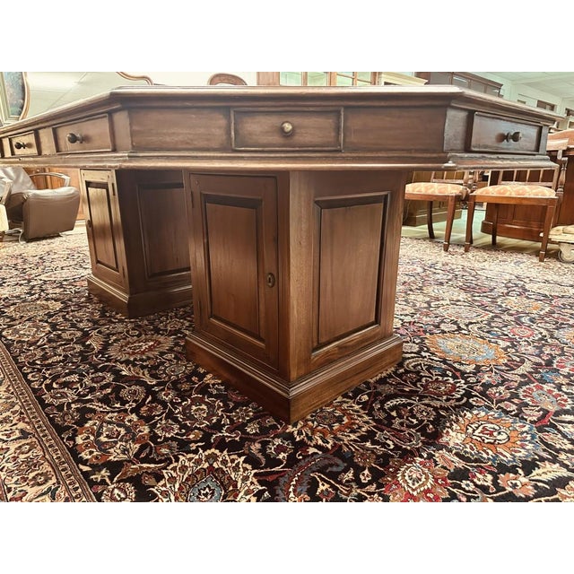 English Meeting Table with Chairs, Set of 7 For Sale - Image 10 of 18