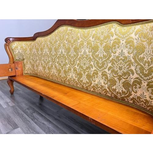 Vintage French Louis XVI Style Double Bed Frame with Carved Headboard For Sale - Image 10 of 11