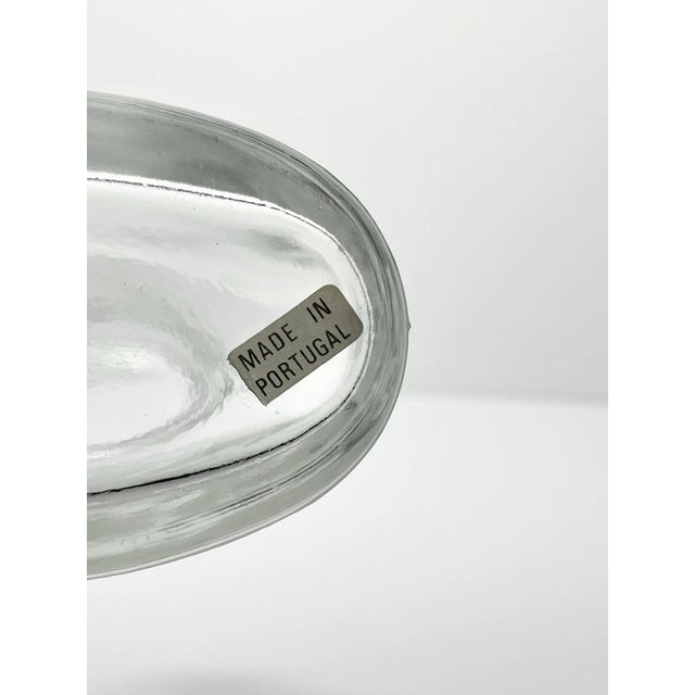 Vintage Large Vanity Perfume Lotion Flask-Shaped Frosted Floral Glass Bottle For Sale In Dallas - Image 6 of 6