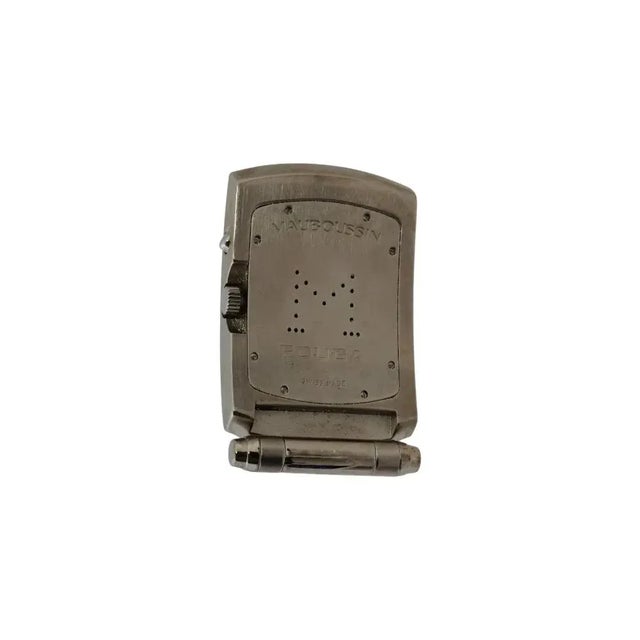 Mid 20th Century Mauboussin Fouga Stainless Steel Travel Clock Iob For Sale - Image 10 of 12