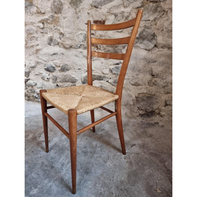 Mid-Century Modern Mid-Century Italian Dining Chairs with Woven Natural Fibre Seats, Italy, 1960s, Set of 4 For Sale - Image 3 of 18