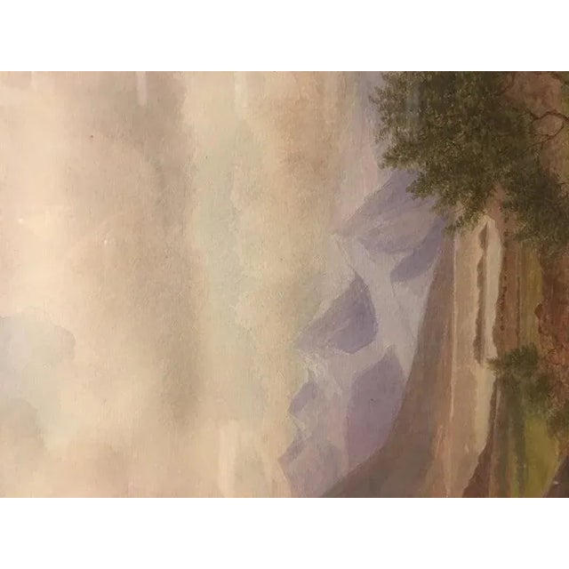 British School "Mountain Landscape", Watercolor, Framed, Unsigned, 19th Century For Sale - Image 9 of 10