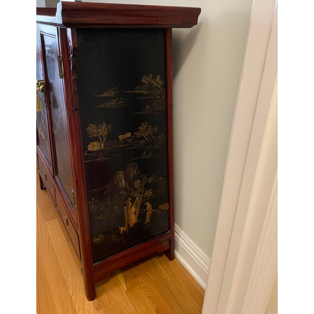 1990s Vintage Chinoiserie Chest With Brass Lock For Sale - Image 15 of 18