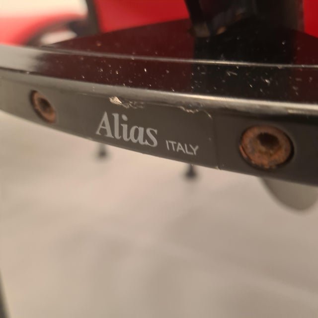 Set of Red Leather Armchairs by Carlo Forcolini for Alias, 1986 For Sale - Image 15 of 18