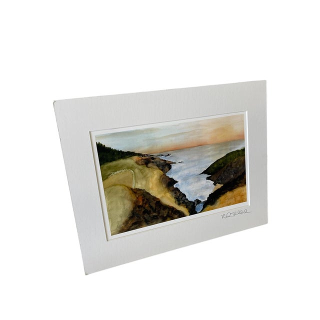 Coastal Watercolor Print Coastal Landscape "North of Manzanita" -Signed For Sale - Image 3 of 10