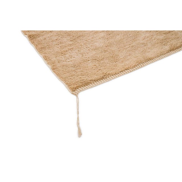 Earthy Abstract Symbol Hand-Knotted Moroccan Wool Rug | 11'6" X 8'3" | One of a Kind For Sale - Image 9 of 11