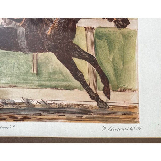 Vintage 1984 Hand Colored Etching of Famous Race Horse “Ruffian” and Jockey For Sale In Philadelphia - Image 6 of 8