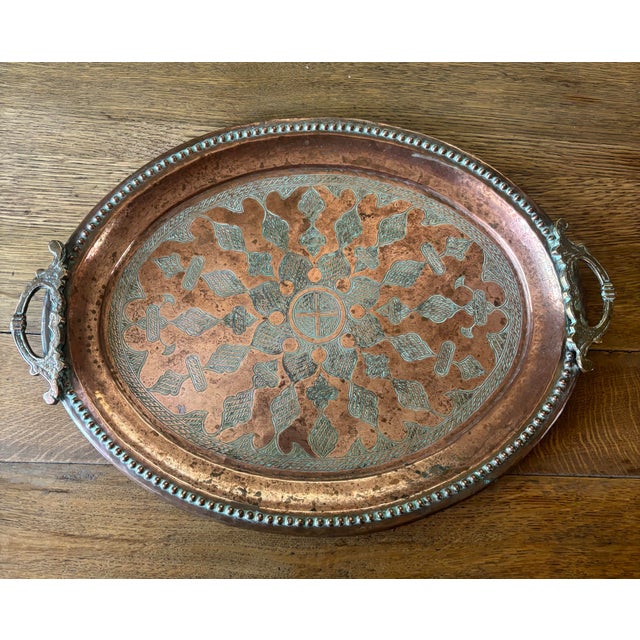 Antique Arts and Crafts Style Copper Tray For Sale In Naples, FL - Image 6 of 7
