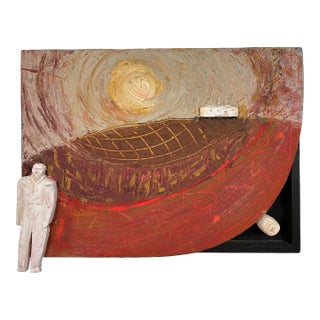 “Joe’s Doing Alright Now” J. Boomer Mixed Media Sculpture Painting 1989 For Sale