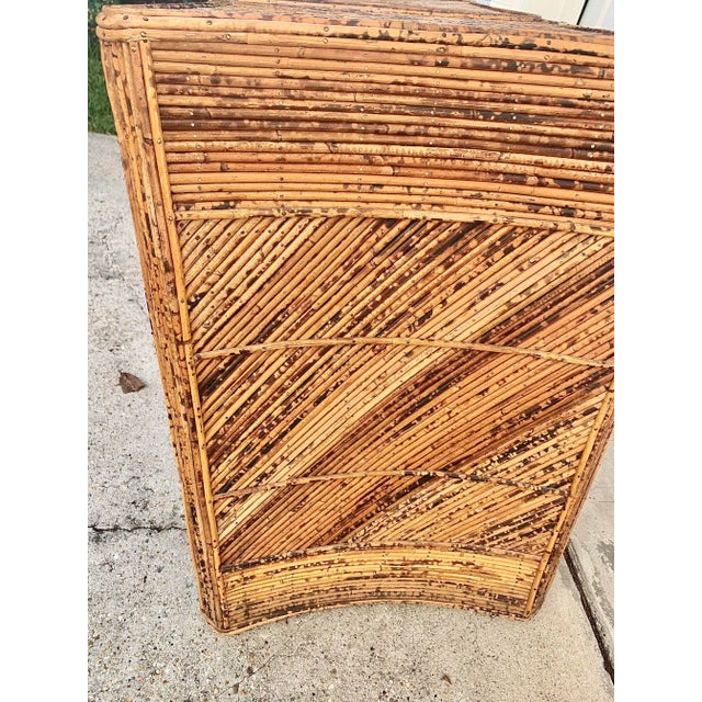 Wood Vintage 1970’s Pencil Reed Tortoise Bamboo Side Tables-A Pair For Sale - Image 7 of 9