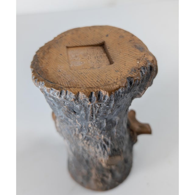 Early 20th Century Chinese Republic Yixing Zisha Tree Form Brush Pot Vase For Sale - Image 11 of 12