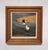 This oil painting captures a serene yet dynamic rural scene, featuring two white chickens moving towards a simple, earthy...