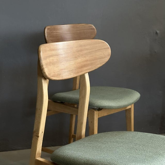 Dining Chairs in Wooden Frame and Fabric Seat, 1960s, Set of 4 For Sale - Image 9 of 12