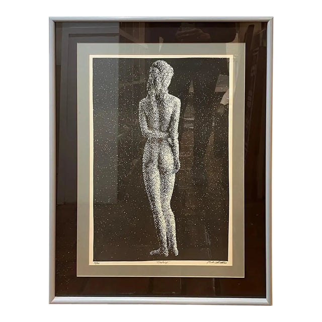 1980s Large Post Modern Nude Signed Lithograph For Sale