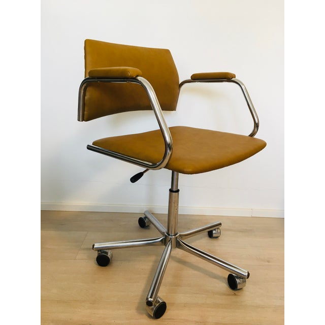 Industrial Vintage Mustard Office Desk Chair by Kovona, 1970s For Sale - Image 3 of 11