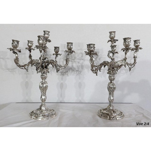 Candleholders in Silvered Bronze, Set of 2 For Sale - Image 17 of 18