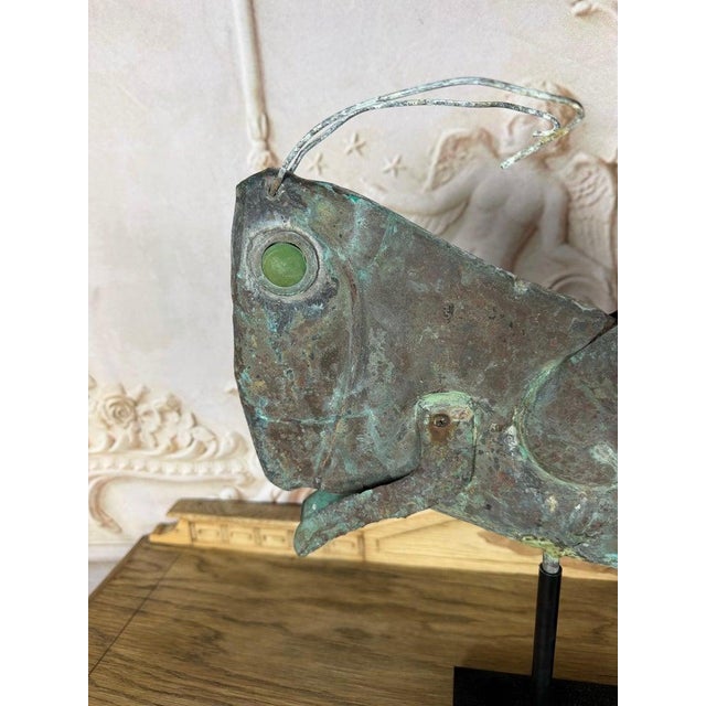 Late 19th Century Vintage Verdigris Copper Grasshopper Sculpture For Sale - Image 5 of 14