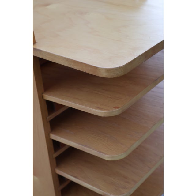 20th Century MCM Handcrafted Blonde Wood Magazine Tree For Sale - Image 13 of 18