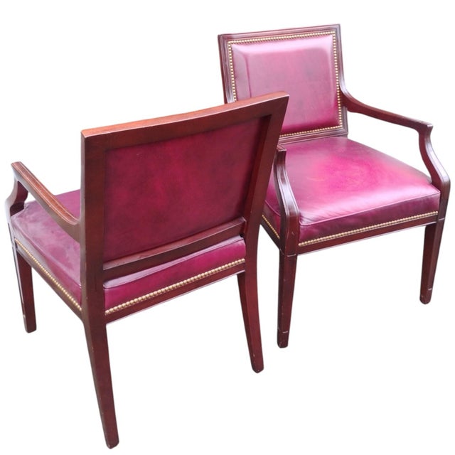 1980s Pair of Leather Armchairs by Hancock and Moore For Sale In Raleigh - Image 6 of 12