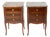 Pair of French Louis XV Style Marble Top 3 Drawer Stands For Sale
