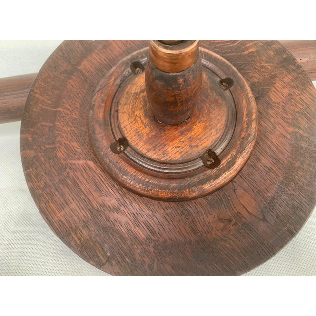 Rotating Oak Stand for Flowers or a Figure Classic Style, Ca. 20th Century,1950s For Sale - Image 12 of 18