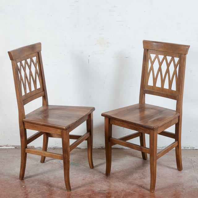 Vintage Wood Chairs, Set of 2 For Sale - Image 5 of 6