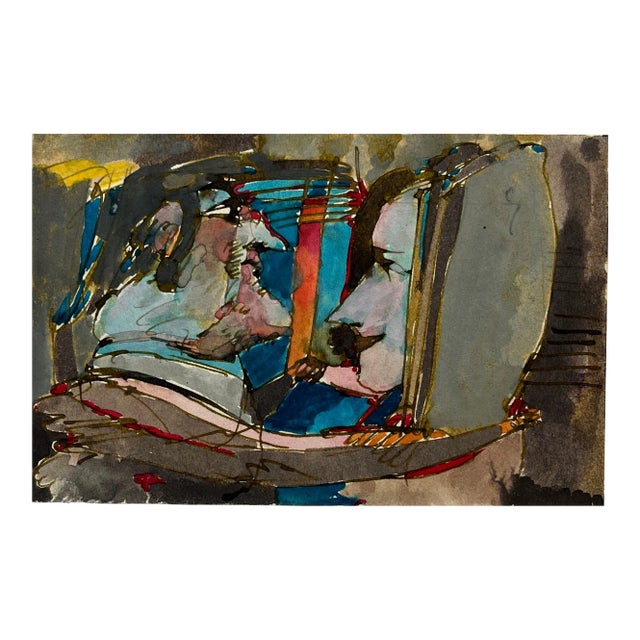 "Portrait of a Couple" 1990s Painting For Sale