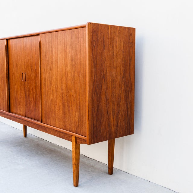 1960s Danish Mid Century Modern Teak Highboard For Sale - Image 10 of 17