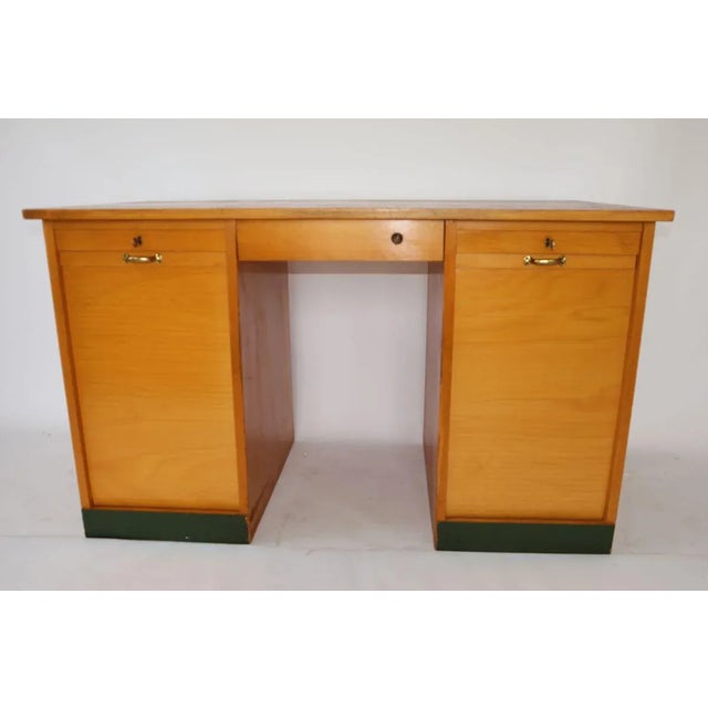 Brown Mid-Century Wooden Roller Desk, 1960s For Sale - Image 8 of 12