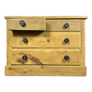 Antique Victorian Pine Two Over Two Chest of Drawers With Plinth Base For Sale