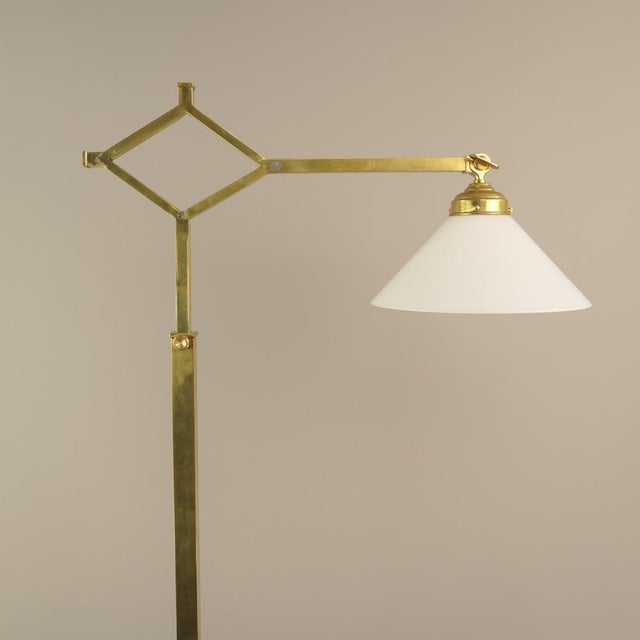 Brass Extendable Floor Lamp with Adjustable Shade, Germany, 1940s For Sale - Image 9 of 14